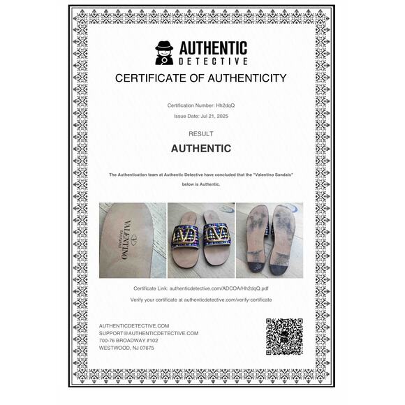 VALENTINO GARAVANI Sandals 5mm V logo Cotton Flats size 7 Multicolored Authentic - Picture 8 of 8